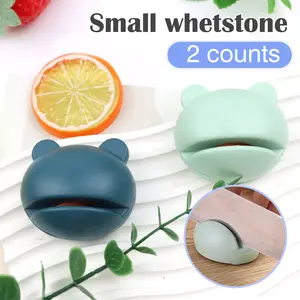 2 Counts Random Color Frog Shape Mini Knife Sharpening Device – Fun frog design meets serious sharpening power Kitchen Kitchenware