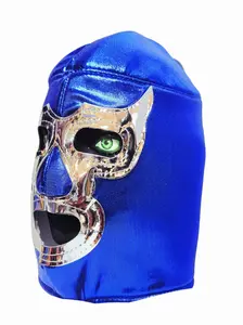 Wrestling And Wrestler Clothing Adult-Size Blue Demon Lucha Libre Wrestling Mask, Menswear Costume with Vibrant Bold Iconic Design, Comfortable for Events, Performances