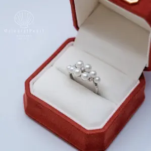 R11-Cloudlet White Round Baby Pearl Ring S925 Sterling Silver Band with Bling CZ Decoration Lovely Cloud Design Perfect Gift for Her