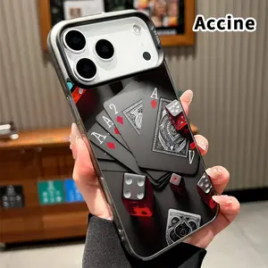 Phone Case for iPhone 17 Pro Max 16 Plus 15 14 13 12 11 Air E Advanced Poker Pattern Full Body Protection Anti-Scratch PC Smartphone Cover