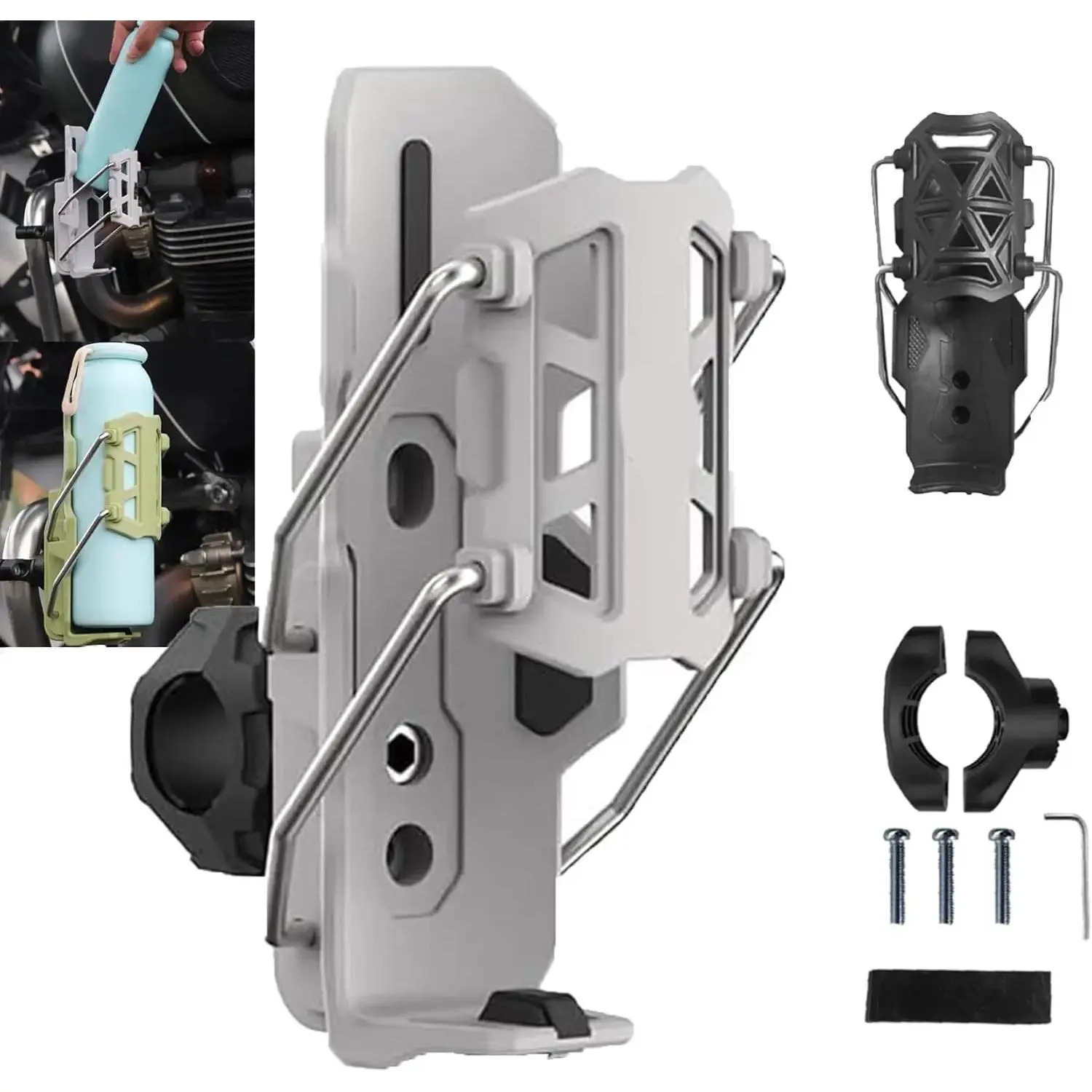 360-degree Self-adjusting Cup Holder° Rotating Automatic Locking Self-Adjusting Cup Holder Bicycle Cup Holder Beverage Holder Adjustable Handlebar Anti-Collision Bar Mount Cup Holder Suitable for Bicycles and Motorcycles