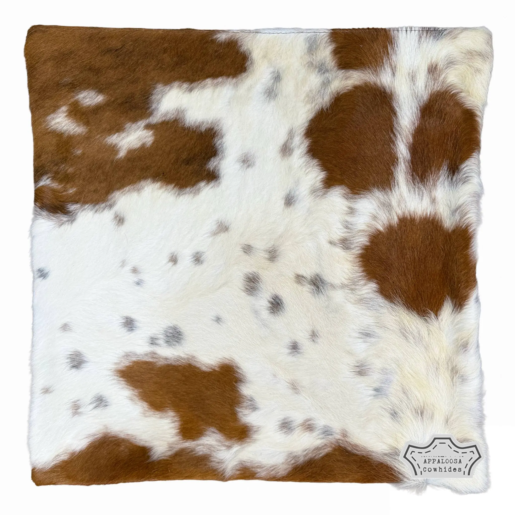 Brown and White Cowhide Pillow Cover