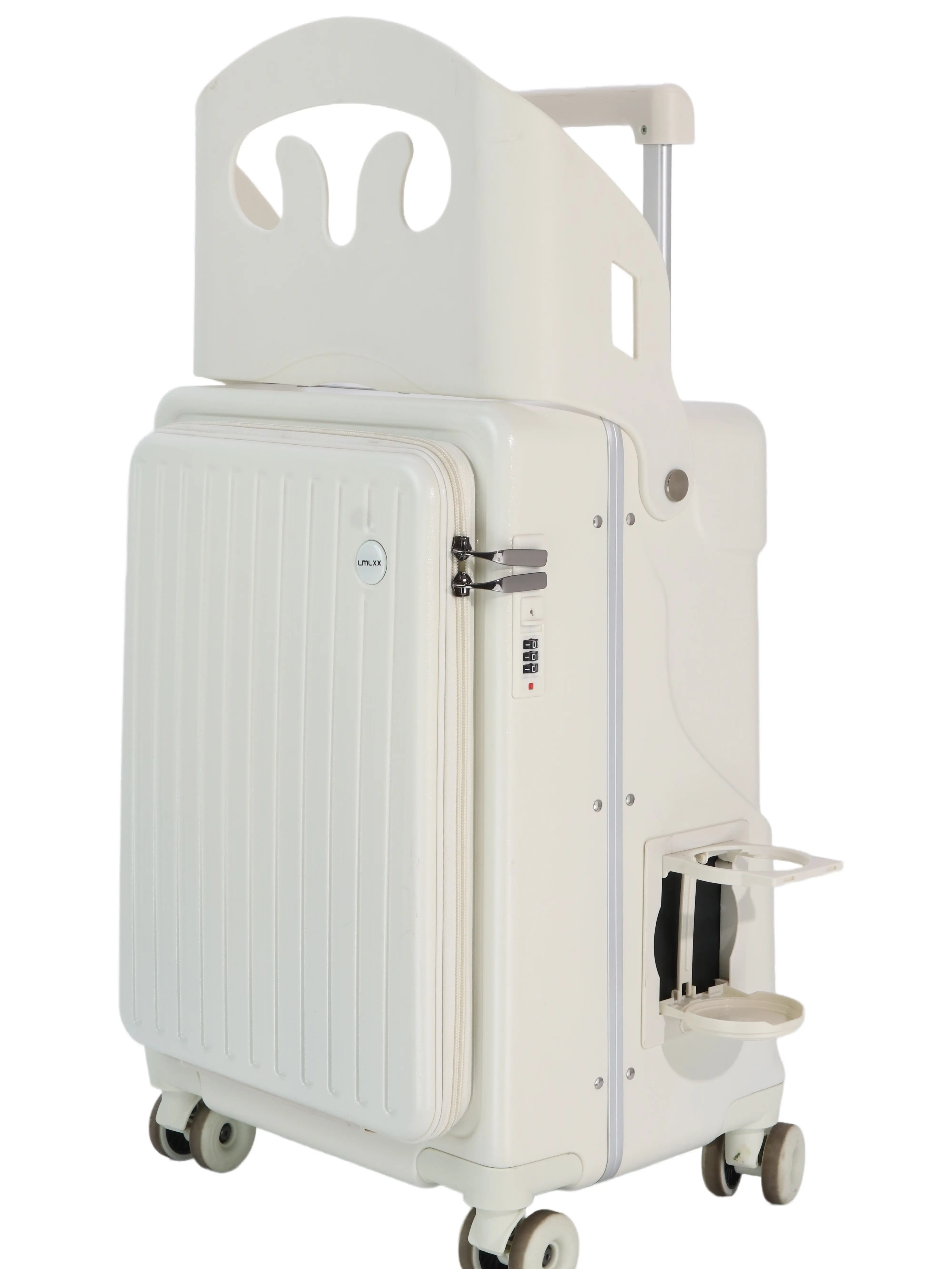20-Inch Milky White Large Capacity Luggage - Handle-Equipped, Abrasion-Resistant, Burden-Reducing, High-Durability, Longevity Carry-On Luggage with 360° Spinner Wheels, TSA Lock, Dry-Wet Separation for Parents, Handle-Equipped Carry-On Luggage
