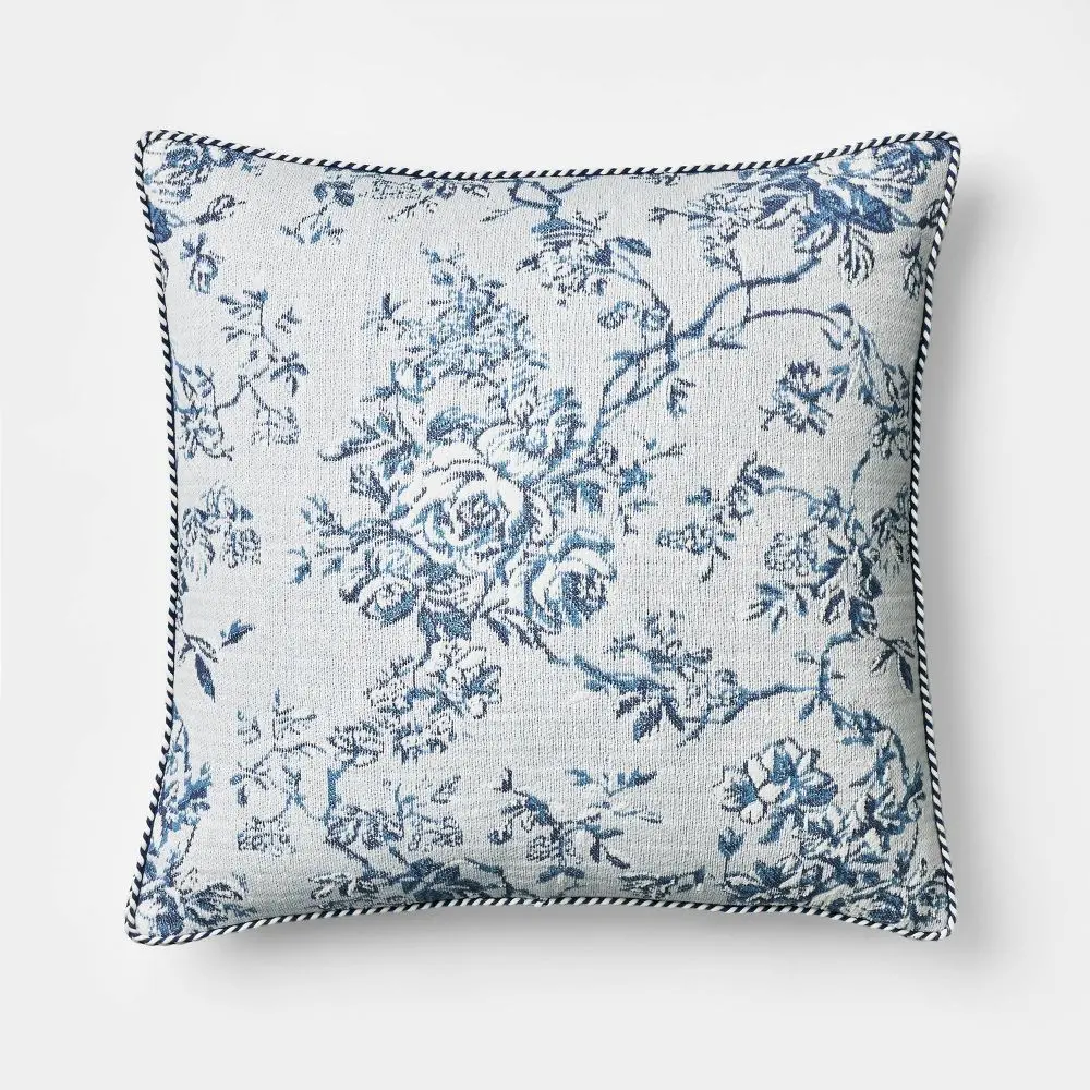 Square Floral Jacquard Pillow - Threshold designed with Studio McGee