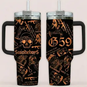 [SPECIAL] $uicide$boy$ Music Band COSMIC ORANGE Style Custom Cup 40oz Tumbler With Handle, 20oz With No Handle, G 59 Tumbler, Grey 59 Gift For Fans