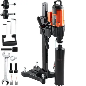 VEVOR Diamond Core Drilling Machine, 10in Wet Concrete Core Drill Rig with Stand Wheels, 750RPM Speed & 1-1/4" Thread & Lifting Handle, 10in Drilling Diameter for Concrete Brick Block Stone, 2500W