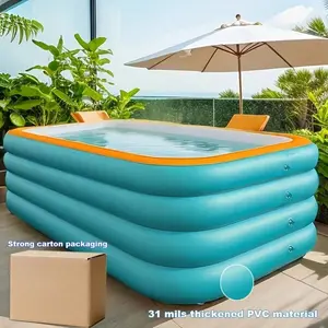 102.3 Inches/118.1 Inches 31 Gauge Thick Sturdy Large Bright Spacious Adult Size Family Inflatable Swimming Pool - And Robust Structure, Easy And Quick To Set Up, Perfect For Summer Parties, Festivals And Family Gatherings Entertainment
