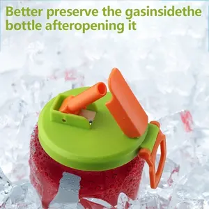 Reusable Soft Drink Can Straw Spout Lid in Four Colors, Suitable for Beverages Juices and Soft Drinks, Comes with Straw, Perfect for On-The-Go Use