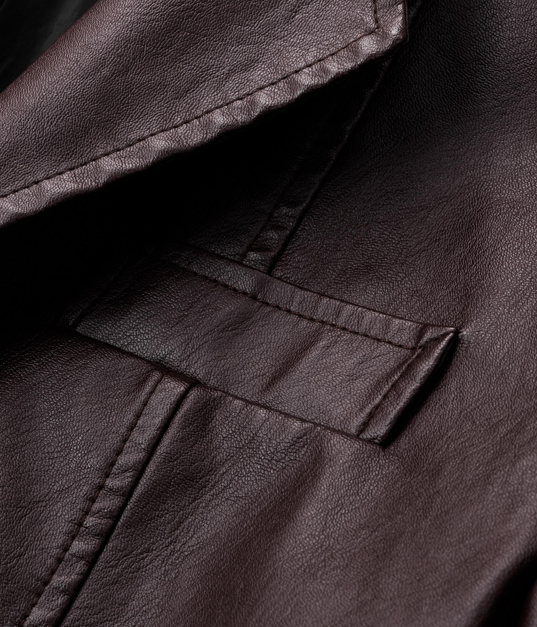 Men's Chic Faux Leather Slim-Fit Double-Button Blazer - Plain, Do Not Iron Business Casual Menswear for All-Seasons Commuting