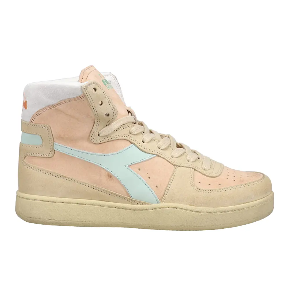 diadora Mens Mi Basket Pigskin Used High  Sneakers Shoes Casual - Pink