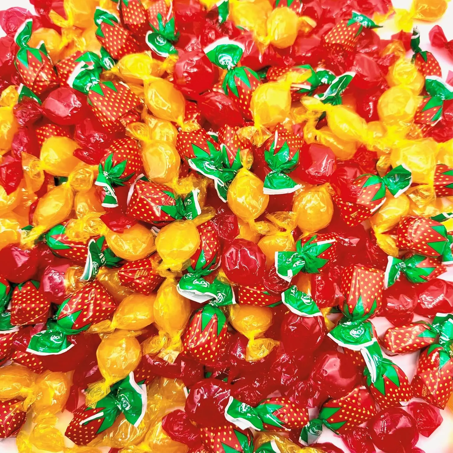 Hard Candy Assortment, Old Fashioned Mix - Butterscotch, Strawberry Filled Bon Bons, Cinnamon Discs - 1 Pound Bulk Hard Candy Individually Wrapped - Assorted Holiday Candy