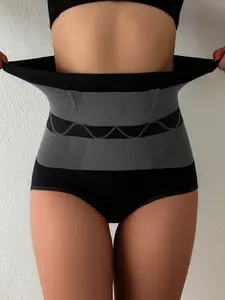 High-Waist Seamless Postpartum Tummy Control Briefs Body Shapewear Heating Pads Inside Sports Sweat Pants Period Warming Panties Uterine Warmth Underwear belly binding