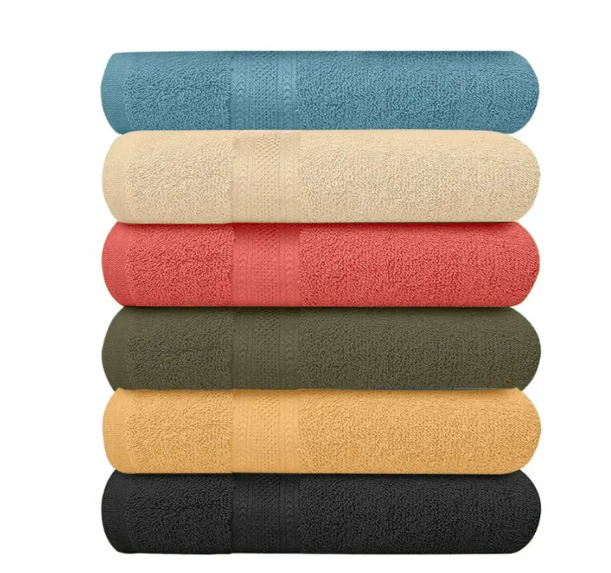 Linen Terry Bath Towel Set 100% Cotton Multicolor 6 Pcs Pack Linen Terry Bath Towel Set 100% Cotton Multicolor 6 Pcs Pack