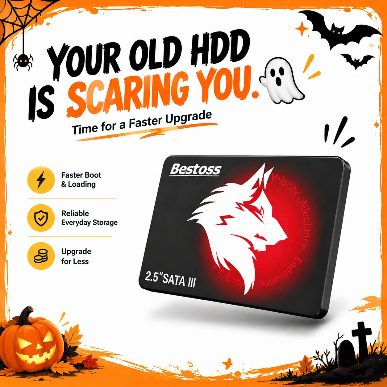 Bestoss S205 2.5-Inch SATA III 3D NAND Internal SSD, 128GB-4TB Options (4 TB & Above Included), 550MB/s Max Fast Read Speed, Speed Boost, Laptop/Desktop Compatible, 128-4tb Fits Your Files, for Office Users