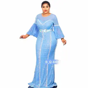 Shy- blue Luxe Women Dress Elegant   Sophisticated Design for Special Occasions Formal Events, Owambe dress,Baby dedication Outfit/ dress, Party dress, Turkey dress