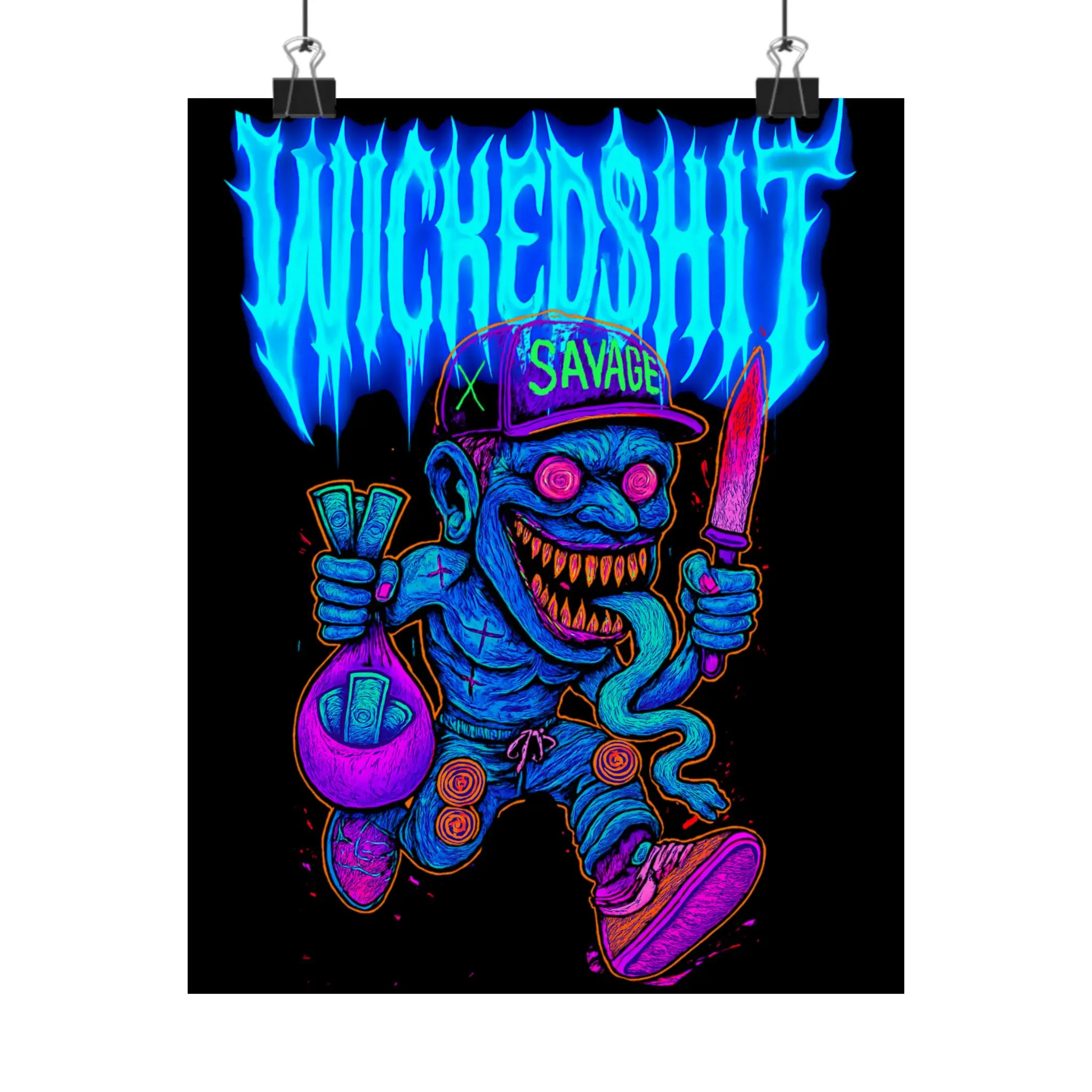 Wicked Shit Vertical Posters | Edgy Art Print, Wall Decor, Goth Decor, Unique Gifts, Street Art