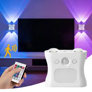 RGB Motion Sensor Wall Light, Rechargeable Magnetic Night Light, 3 Color Temperatures, Remote Control, Brightness Adjustable, Bedroom, Hallway, Staircase
