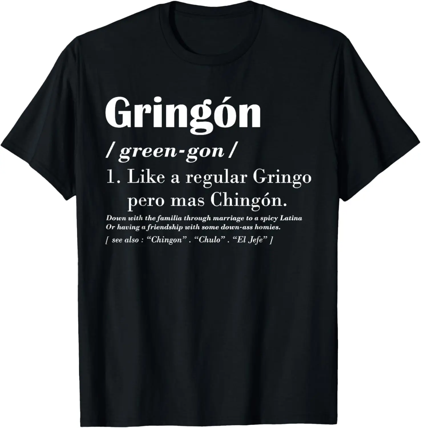 Women's Casual Cotton Crew Neck Short Sleeve Distressed Graphic T-Shirt with Unique Funny Spanish "Gringon Mas Chingon" Slogan, Fashion Vintage Clothes