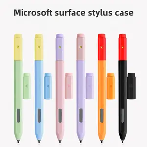 Silicone Protective Case for Microsoft Surface Pen, Compatible with Surface Pro 5/6/7/8/9/X, Surface Go & Surface Laptop, Soft Silicone Skin Cover with Clip, Anti-Slip, Shockproof, Scratch-Resistant Stylus Pen Holder for Surface Pro Series
