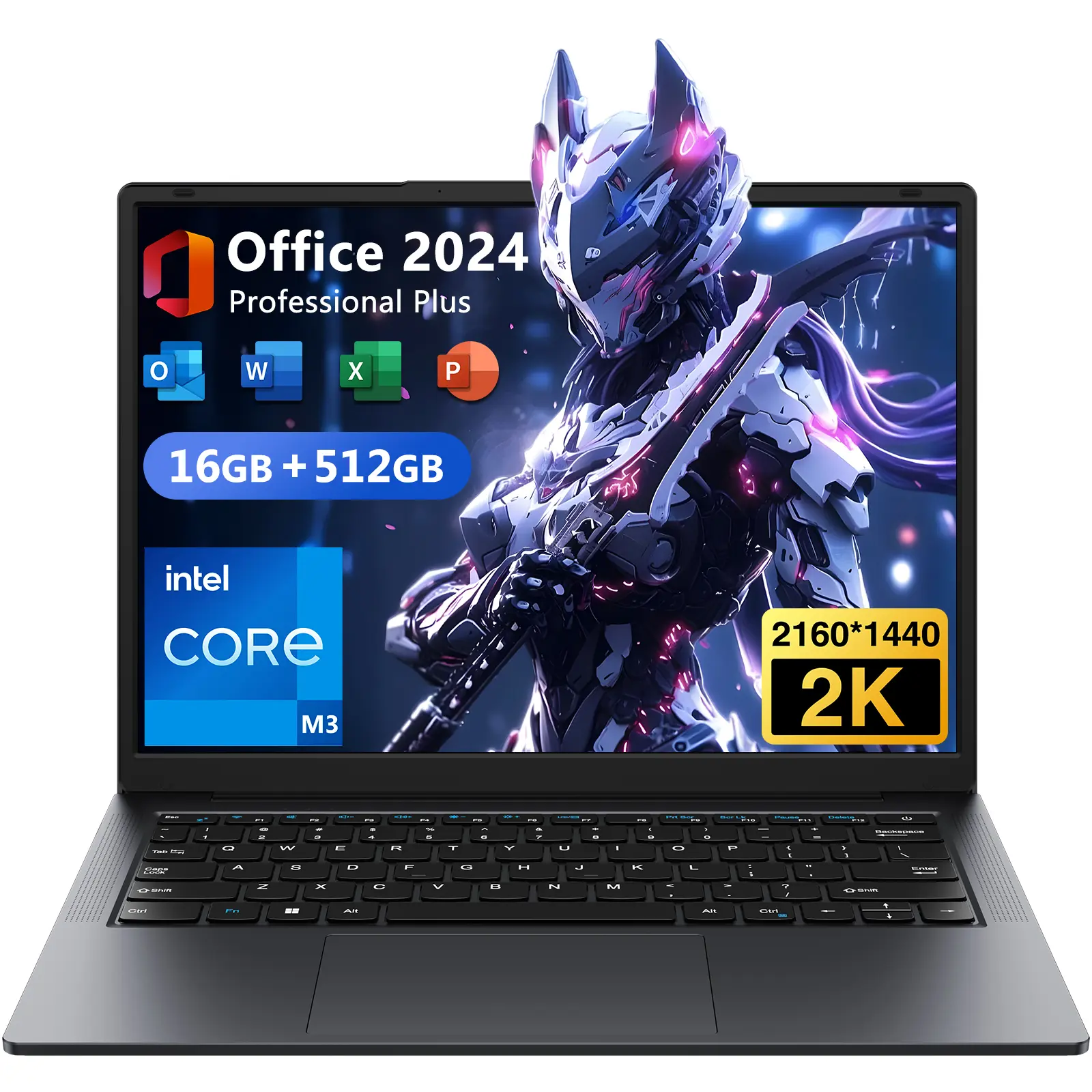TPV Portable Laptop Computer, 8th Gen Intel Core Processor, 14" 2K QHD IPS Panel 100% sRGB, 16GB RAM, 512GB SSD, Windows 11 Pro, HDMI/USB-C, Privacy Shield, Long Battery Life, Wireless WiFi, MS Office 2024 for Students Wifi