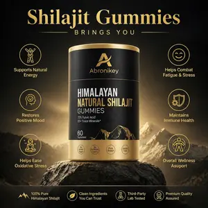 Shilajit Gummies — Infused with Ashwagandha, Gokshura, Other Herbs, and Trace Minerals | No Added Sugar | Naturally Boosts Physical Strength, Focus, and Endurance | 60 Gummies