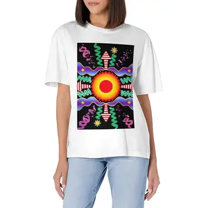 Premium Print Process 180g Cotton Tee |   Vintage Tribal Pixel Sun Design for Women 2000s cute clothes