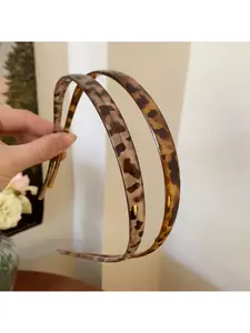 Korean leopard print retro Internet celebrity versatile glasses thin headband women's acetic acid new women's hairpin headband hair accessories Chic headbands