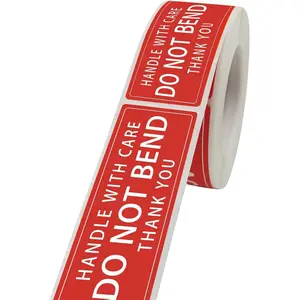 Advanced Fragile Warning Sticker 3" X 1" Handle with Care Do Not Bend Thank You Shipping Labels 250PCS Per Roll Oil-Proof Water-Proof
