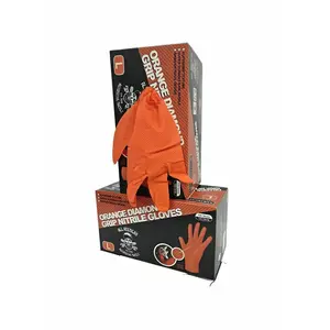 Orange A3Supply Diamond Grip Nitrile 8MIL. Glove, 1000count, Large