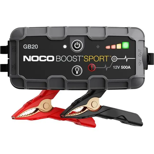 Boost GB20: 500A UltraSafe Jump Starter – 12V Lithium Battery Booster Pack, Portable Jump Box, Power Bank & Jumper Cables - for 4.0L Gas Engines
