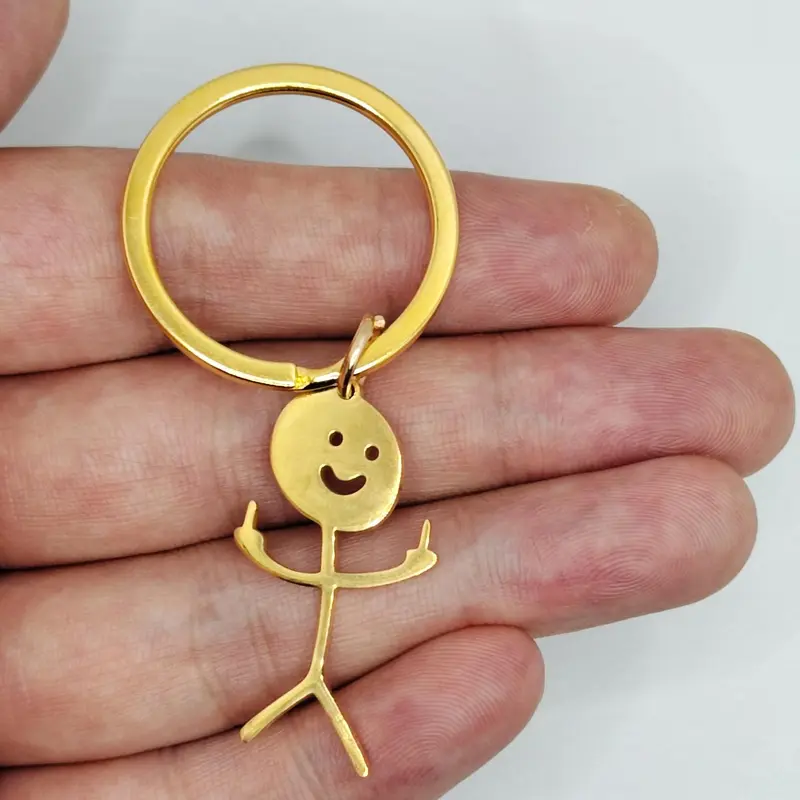 Cartoon Figure Shaped Keychain for Men & Women, Stainless Steel Keychain, Metal Key Chain, Cute Key Ring, Cute Keychains