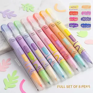 8-Pack Multicolor Highlighter Set, Dual-Tip Dual-Color Markers, Color-Covering Highlighter Set, Color-Changing Magic Pens, Creative Markers, No Bleed, No Smudge, Suitable for Journals, School, and Office Supplies - Back-to School