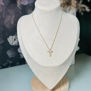 Abalone Cross Necklace Gold