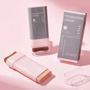 With Brush Head, Clear Concealer Liquid Foundation, Waterproof, Anti Sweat, Anti Smudge, Cream Skin Makeup Effect, Suitable for All Skin, Improve Skin Tone