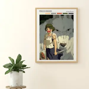 Princess Mononoke Poster, Studio Ghibli Poster, Studio Ghibli Print, Wall Art Anime Poster, Hayao Miyazaki, Princess Mononoke Wall Art