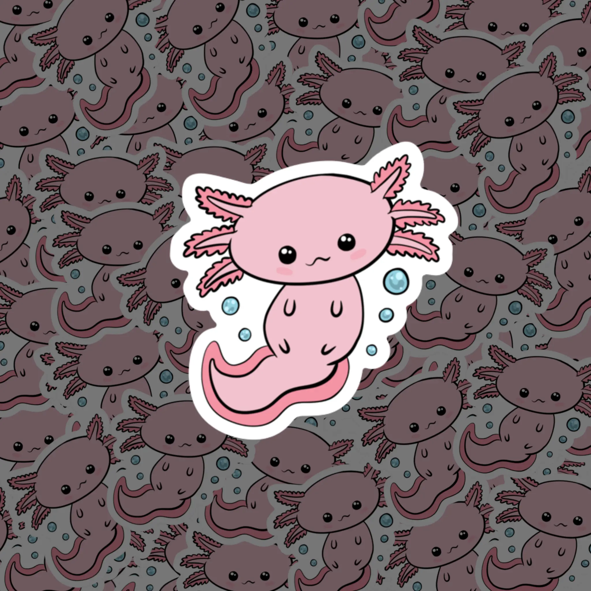 Bubbly Axolotl Sticker
