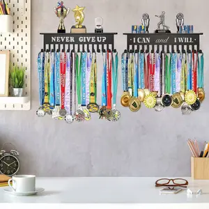 1pc Metal Integrated Trophy Display Rack Medal Storage Wall-Mounted Medal Hook Wall Mount Organizer