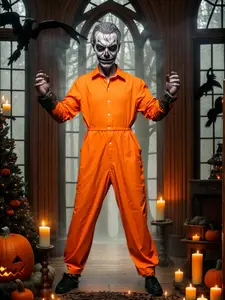 Halloween Horror Anime Prison Jumpsuit, Creative Role-Playing Costume, Party & Cosplay, Unisex, Trendy Holiday Gift