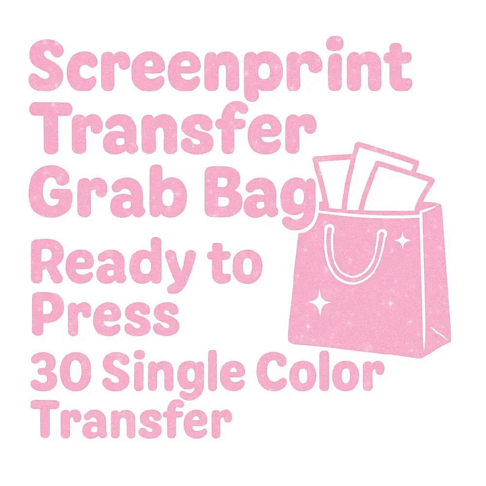 Screen Print Transfer Grab Bag Ready To Press 30 Single Color Transfers  for DIY Projects
