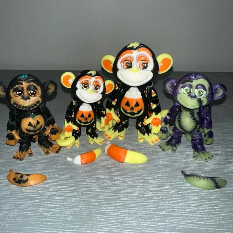 Flexi Monkey Figurines 3D printed (Halloween)