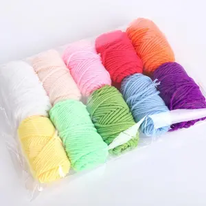 10 Colors Embroidery Yarn (10pcs/set), DIY Embroidery Supplies for Beginner, Handmade Knitting Yarn for Home Decoration