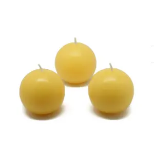 212 MAIN Yellow Citronella Scented Aroma Ball Candles - 2 in, 12pc Box, Mosquito Repellent, Compact, for Home Decor, Decoration, Camping & Hiking Outdoor Lighting
