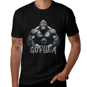 Silverback Gorilla Mens T Shirts Cotton Short Sleeve T-Shirt Crew Neck Tees Casual Shirt