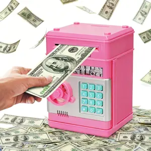 Piggy Bank with Password, Mini ATM Savings Box for Kids, Cartoon Safe Bank with Code Lock, Perfect Gift for Boys Girls for Birthday, Christmas, or Money Learning