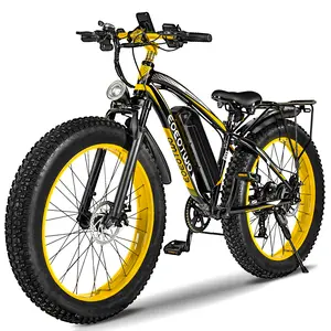 EOEOTWO Mountain Electric Bicycle, Peak Power 1500 W, 26 * 4-inch wide tires, 48V 15AH all-terrain electric bicycle, Range 60 miles, Speed 32 miles per hour. Suitable for road, sandy, mountain and snowy terrain electric bicycles, Weight (29.4KG) - E01