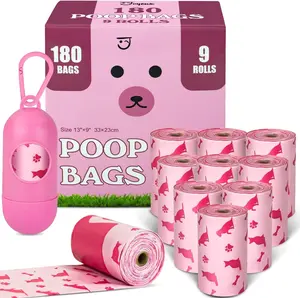 180 Count  Poop Bags Rolls with Dispenser, Leak Proof, Extra Thick Doggie Pet  Bags, Poop Bag and Doggy Holder for Dogs Cats, Unscented,