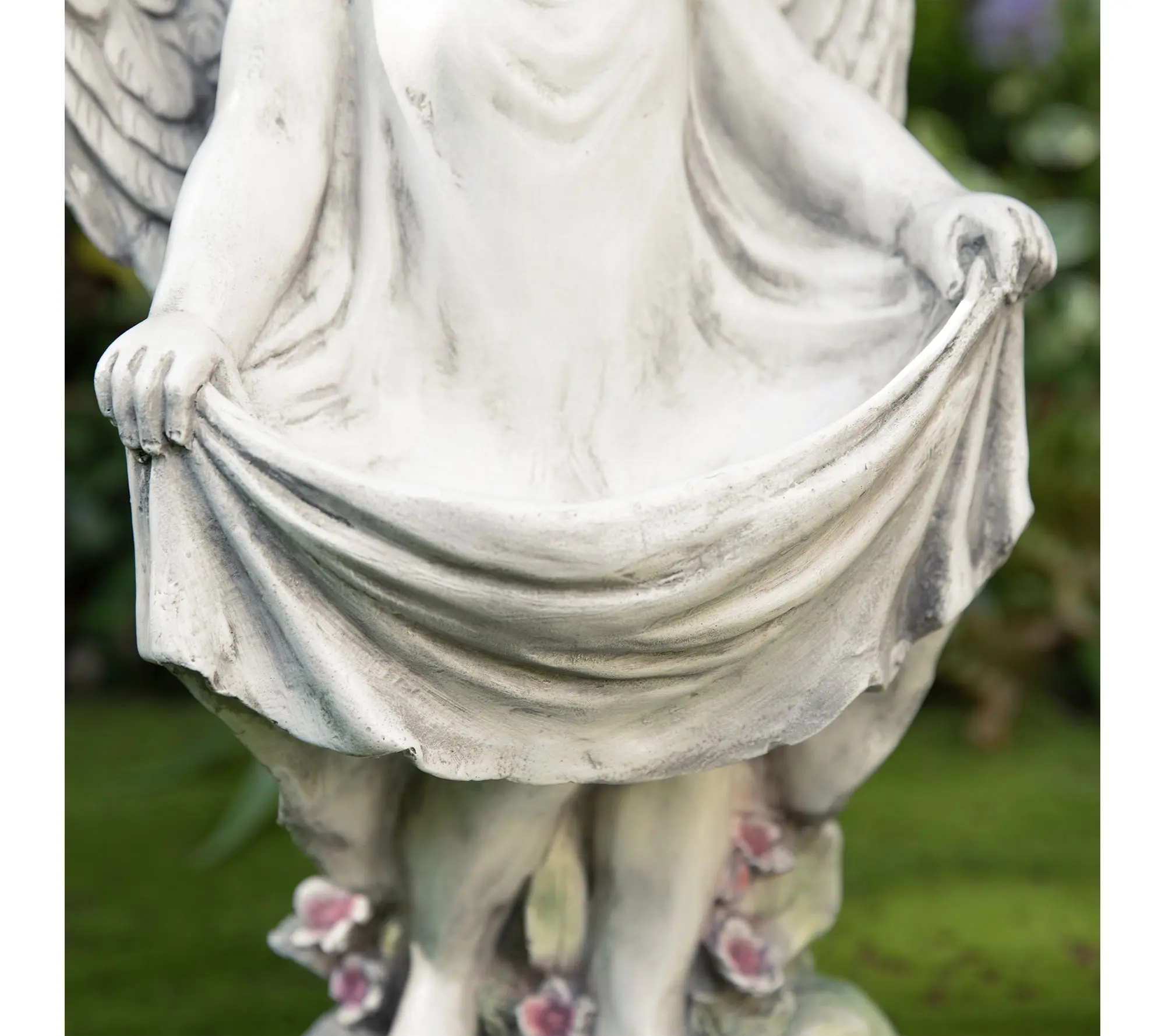 Glitzhome 21"H MGO Angel Garden Statue with Birdfeeder Glitzhome 21"H MGO Angel Garden Statue with Birdfeeder