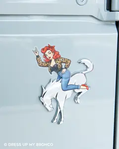 Red Hot Bombshell — Bronco Rear Emblem Vinyl Decal (Pin-Up Edition)