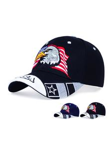 Unisex Usa Eagle Baseball Cap, Adjustable Outdoor Sun Protection Hat, Casual Fitted Woven Fabric, Spring & Fall Travel Beach Vacation