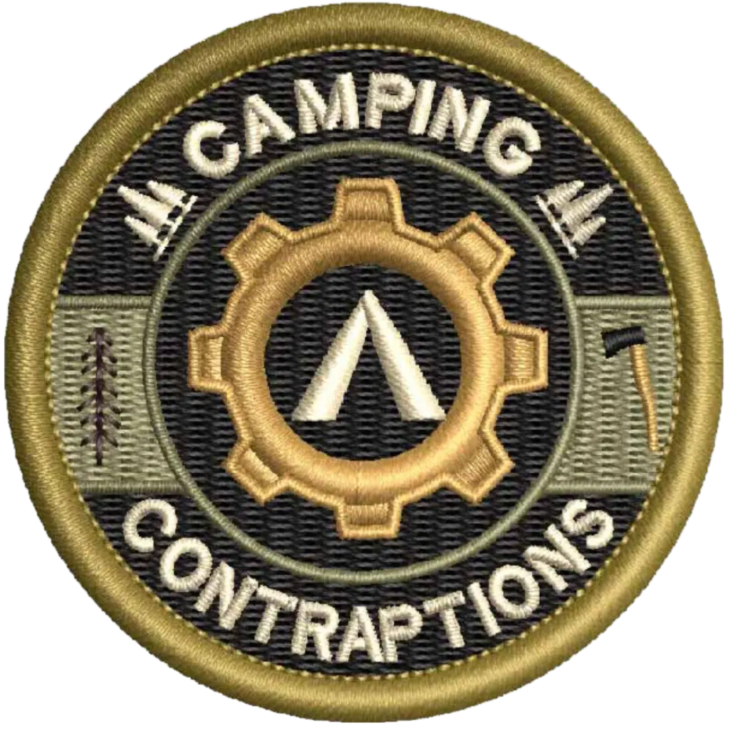 Camping Contraptions Morale Patch – 2" Round, 100% Embroidered